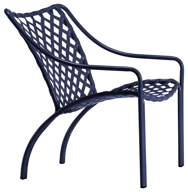 Tamiami Lounge Chair, Vinyl Lace, Mica Strap, White Lite Finish