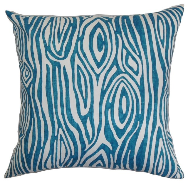 The Pillow Collection 18" Square Thirza Swirls Throw Pillow