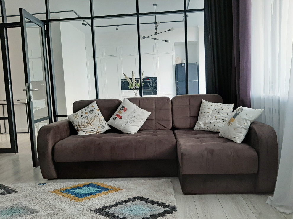 Гостиная, объединенная с кухней