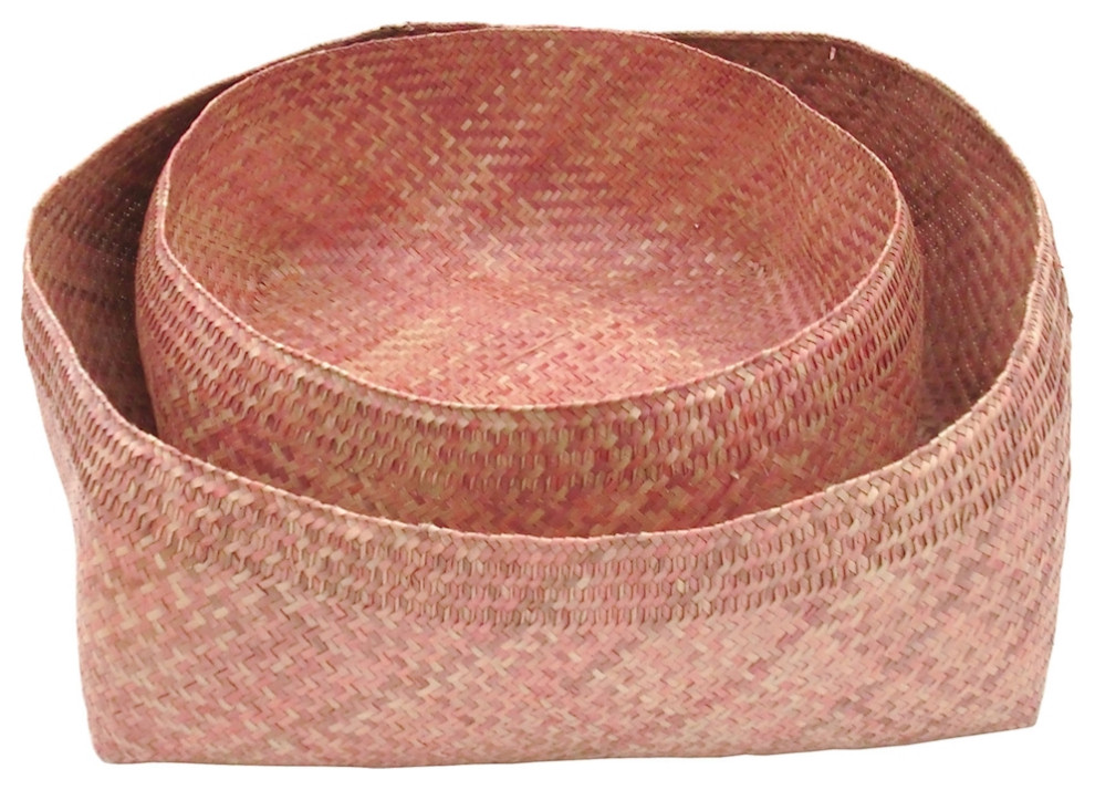 Elk Home 784050 Pink Begonia Woven Bowl