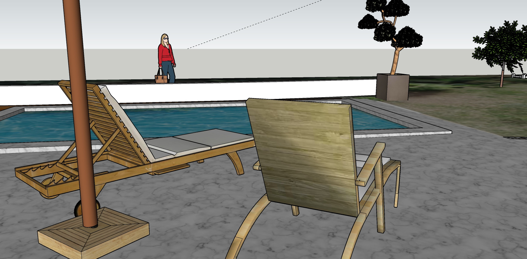 3D de l'aménagement de la terrasse et de la piscine-CUERS