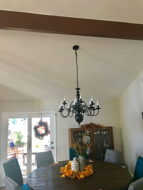 Hanging A Collar Canopy Style Chandelier From An Angled Ceiling