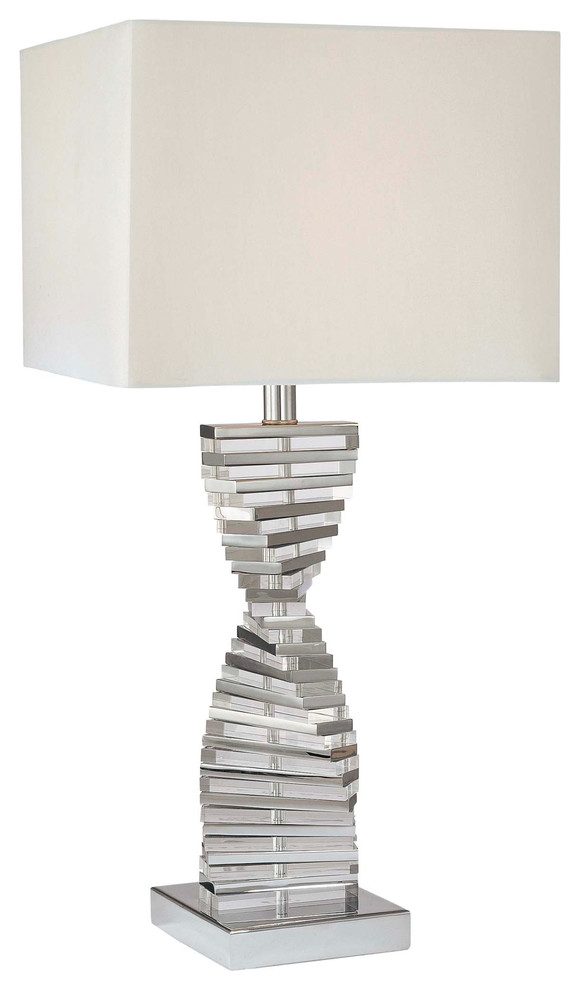George Kovacs P742-077 Modern Chrome Table Lamp with Eidolon Krystal