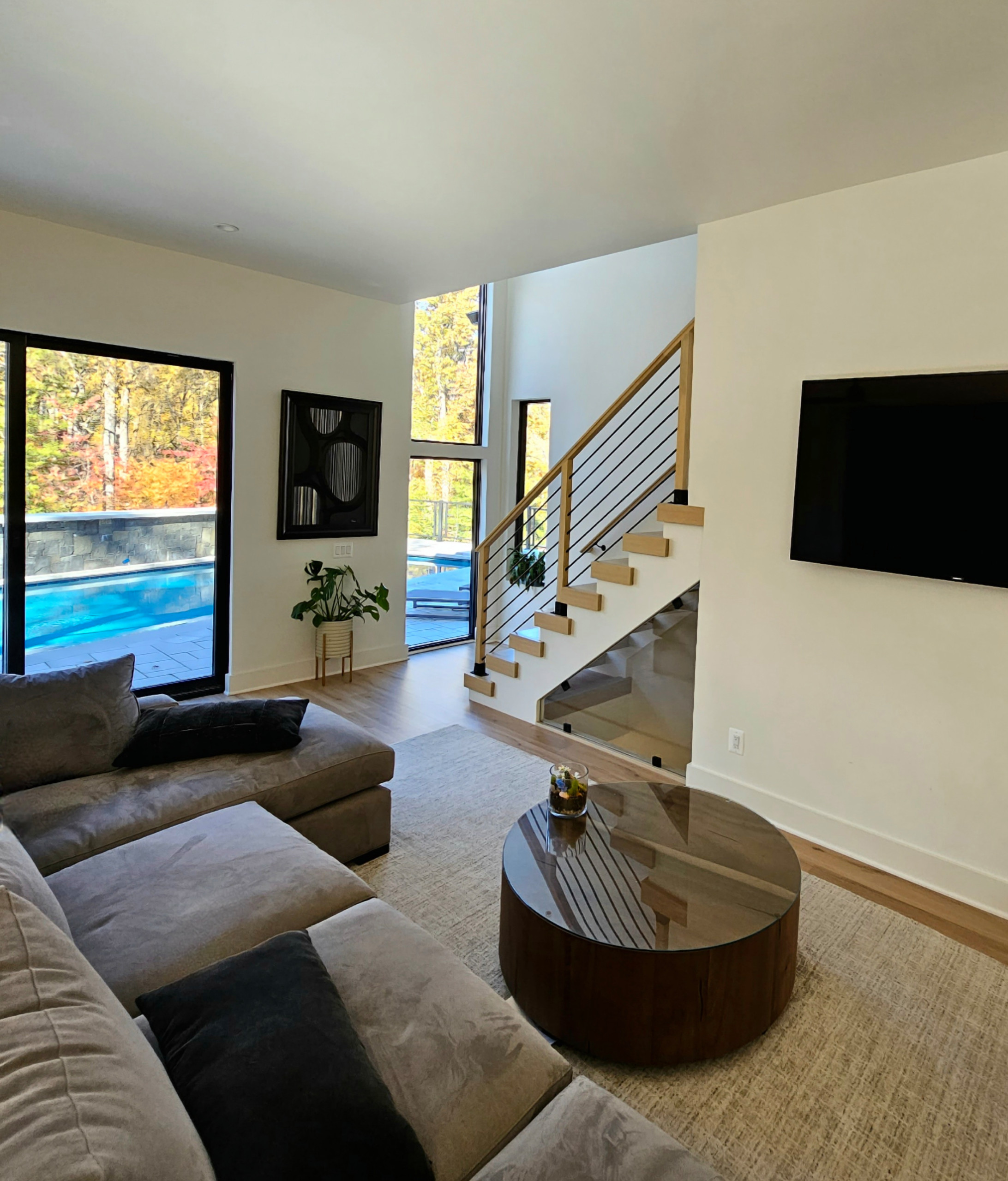 111_Open-Rise Stair with a Stunning Pool View, Great Falls, VA 22066