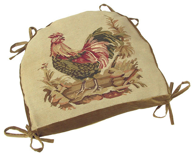 Aubusson Rooster Chair Cushion, 18"x20"