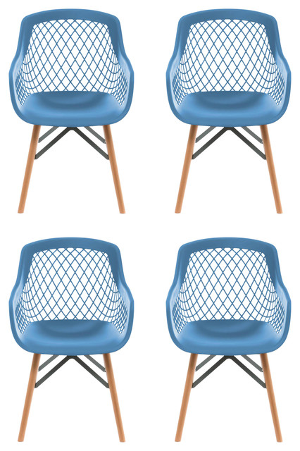 Pure Style Dining Chairs, Blue, Set of 4