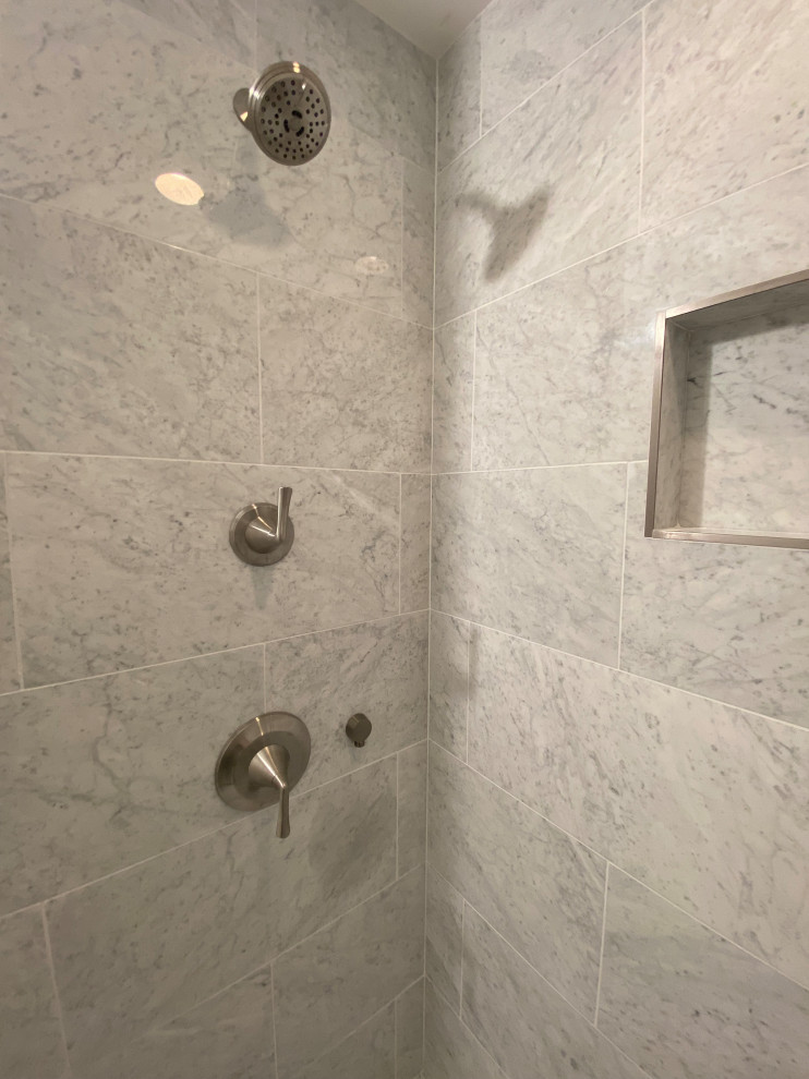 Carrara Bianco Marble Shower