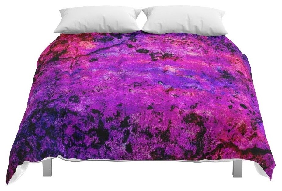 Society6 Colorful Grunge Hot Pink Comforter Contemporary