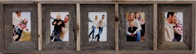 Collage Picture Frame With 5 Openings, Barn Wood - Rustic ... - Collage Picture Frame With 5 Openings, Barn Wood, 4X6 rustic-picture-frames