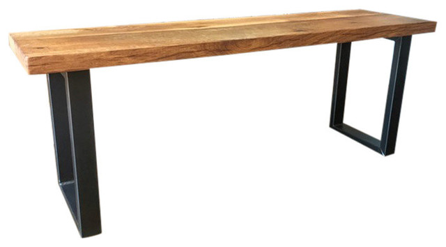 Industrial Modern Wood Bench With U Shaped Legs 34