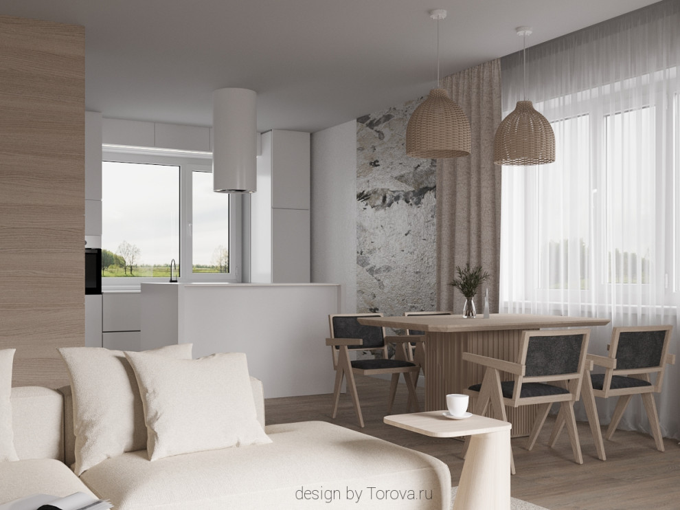 Кухня-гостиная в загородном доме