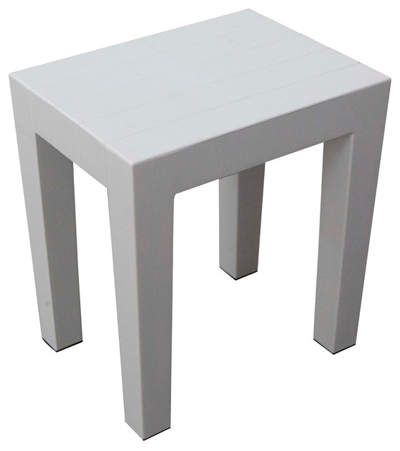 Design by Intent Indestructible 15" Bathroom Stool Beach Style