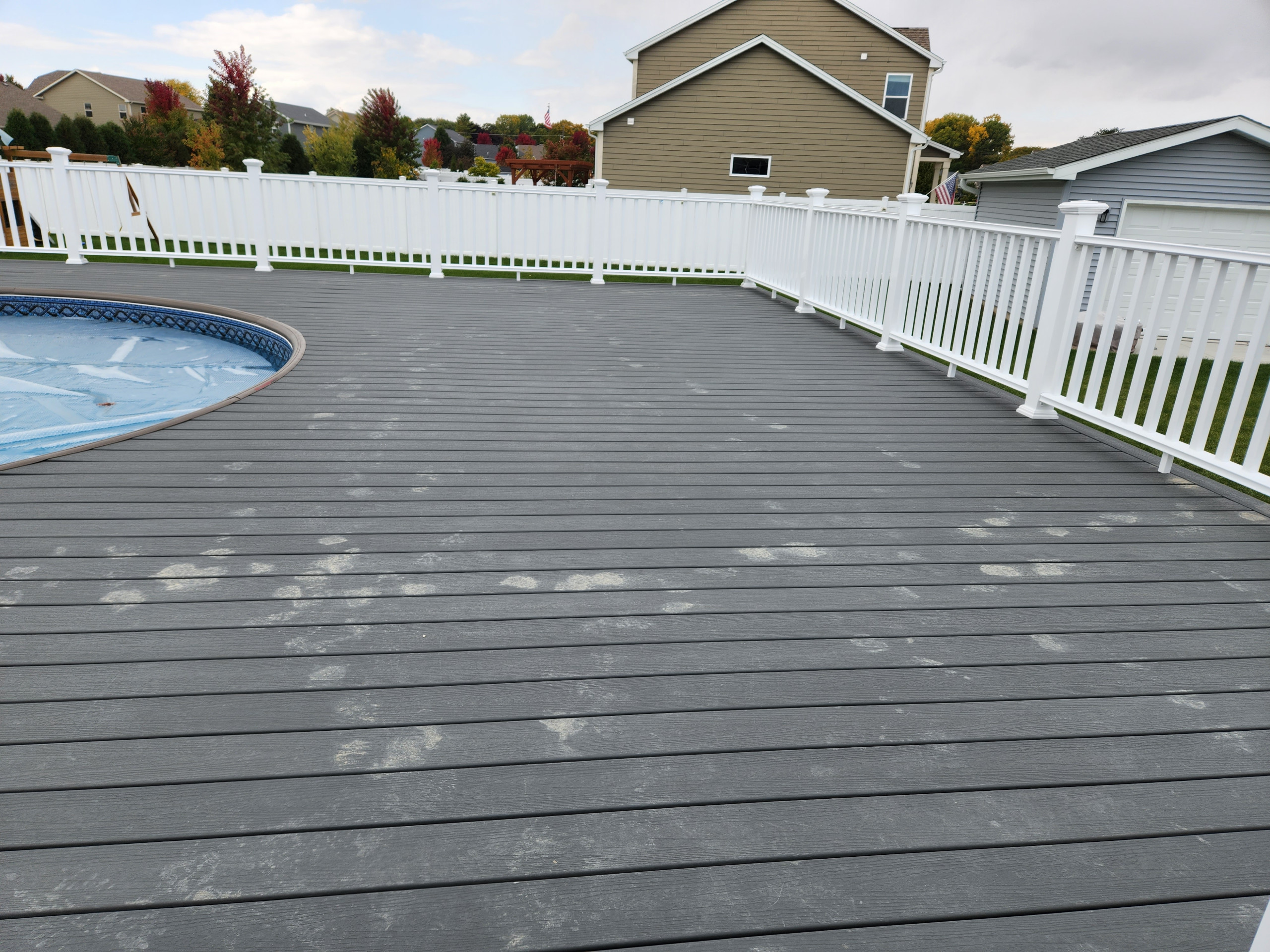Composite deck around pool