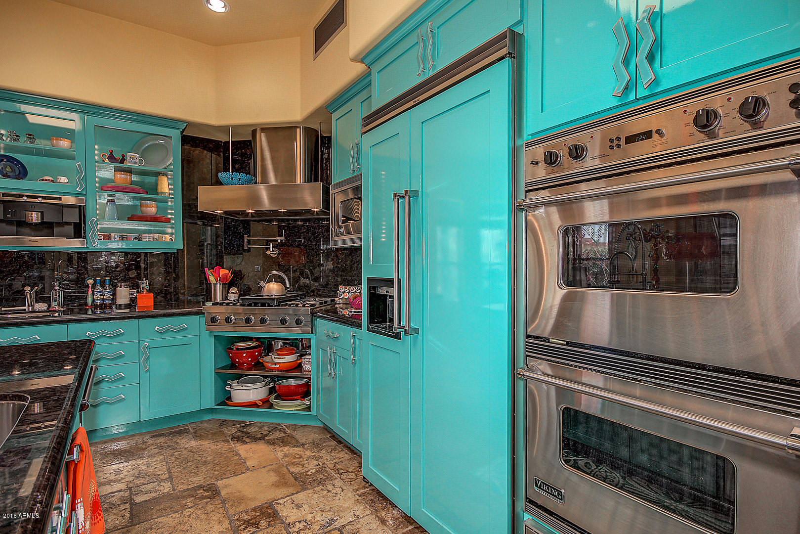 Oro Valley Kitchen with a Turquoise Island - Southwest Kitchen