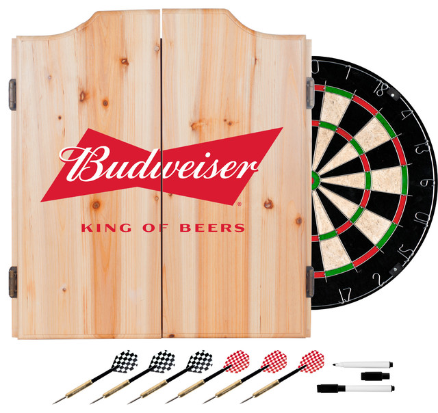 Budweiser Dart Set With Darts and Board, Bow Tie Contemporary