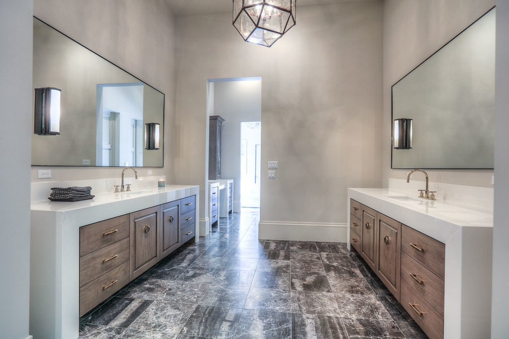 Bathroom - rustic bathroom idea in Houston