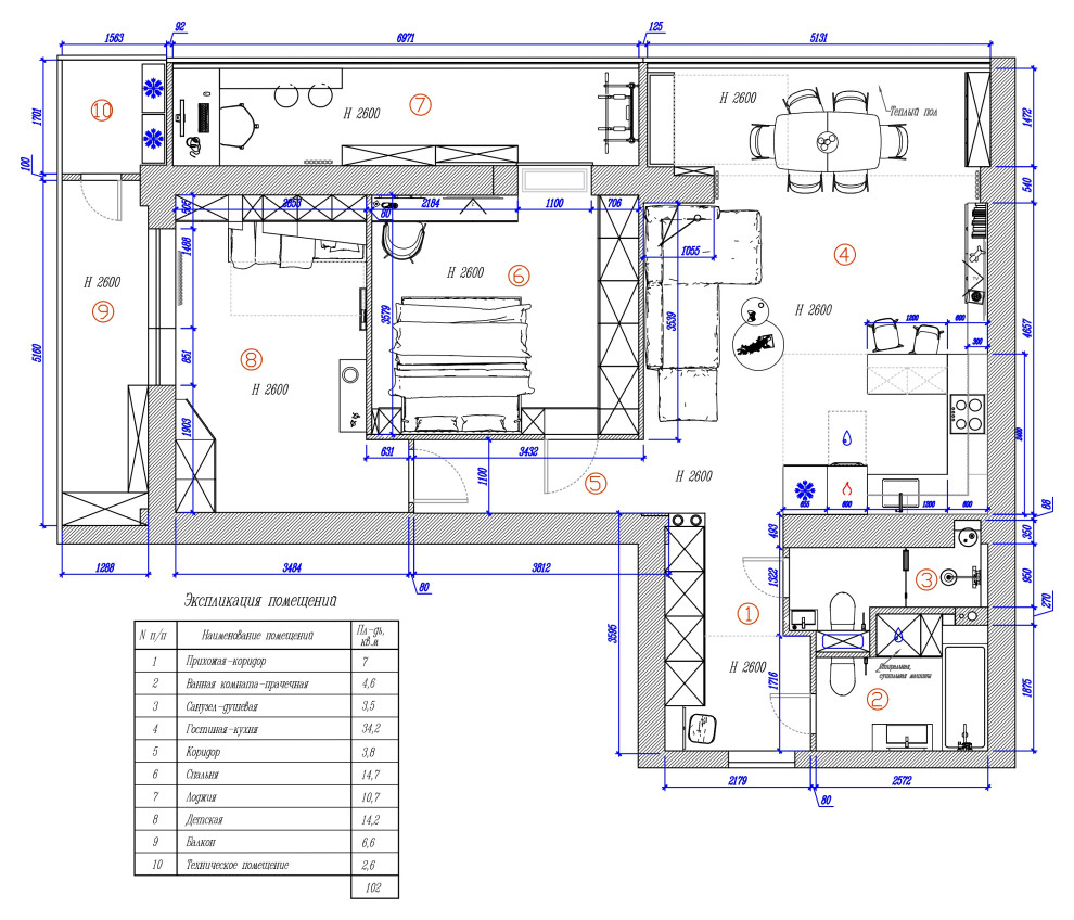 Квартира для молодой пары. г. Набережные Челны