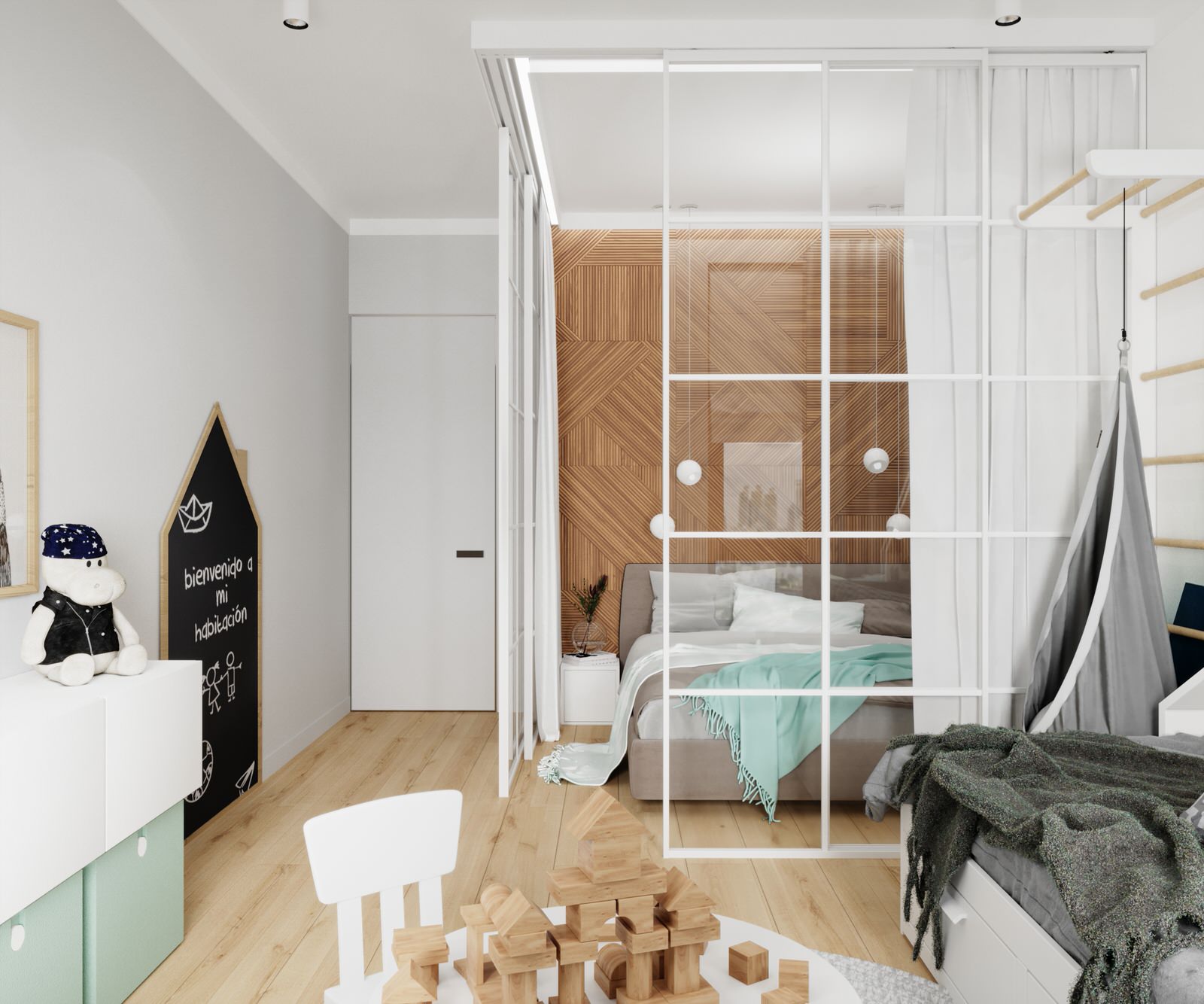 Спальня совмещенная с детской в Химках