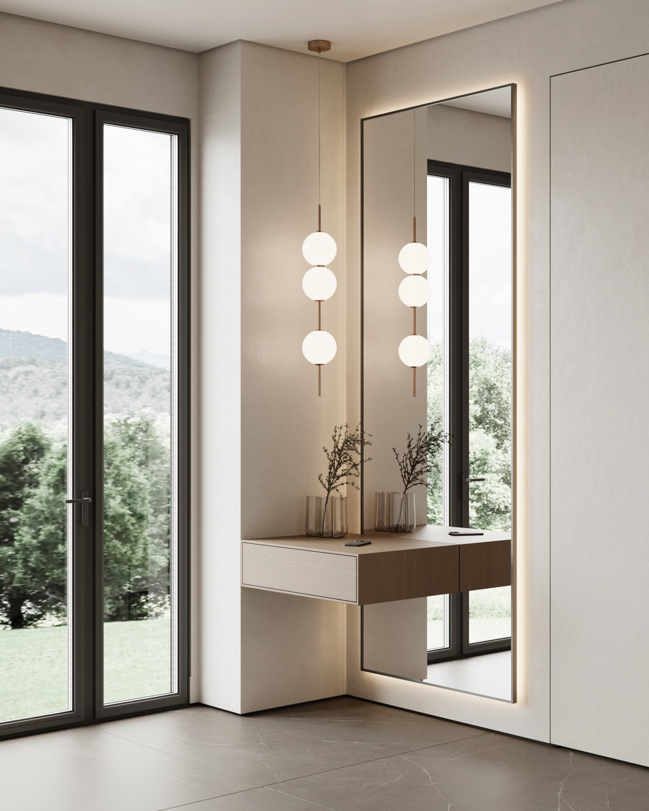 Коттедж (240 кв). Прихожая + гардеробная