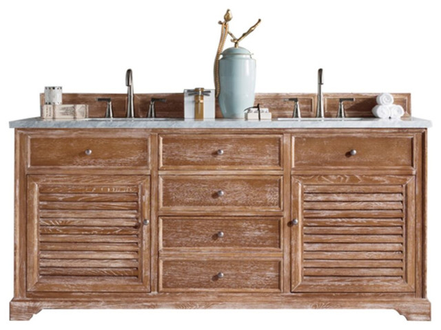 James Martin 238 104 5711 4CAR Savannah 72 Double Bathroom Vanity In Driftwood