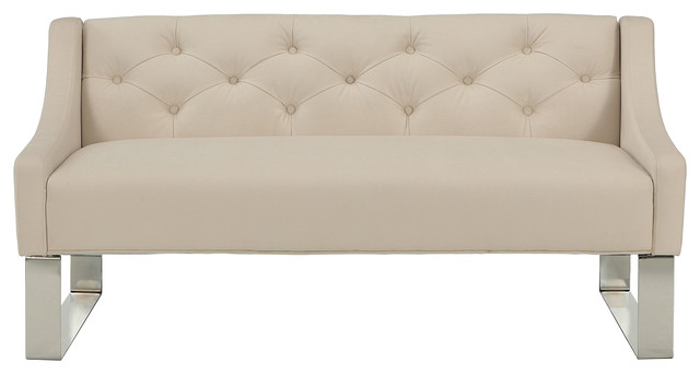Kiefer Tufted Accent Bench Contemporary Upholstered Benches By Kiefer Tufted Accent Bench Ivory