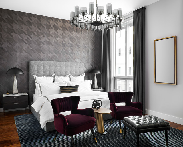 Sharp & Sophisticated West Loop Condo di-transizione-camera-da-letto