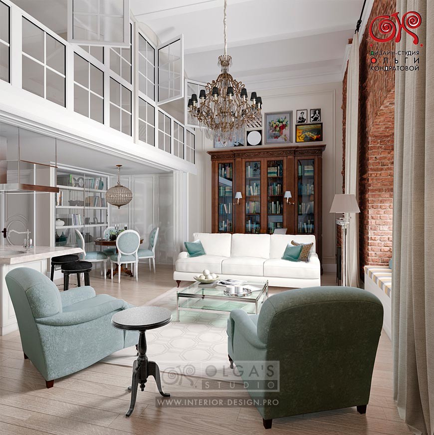 Дизайн двухуровневой квартиры в классическом стиле