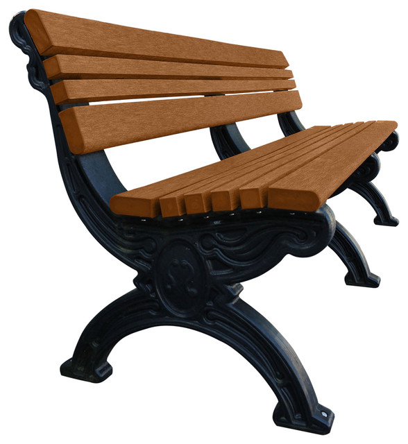 Bench Hartford W Back 6 With Decorative Black Legs Traditional Bench Hartford W Back 6 With Decorative Black Legs Traditional Outdoor Benches By American Recycled Plastic