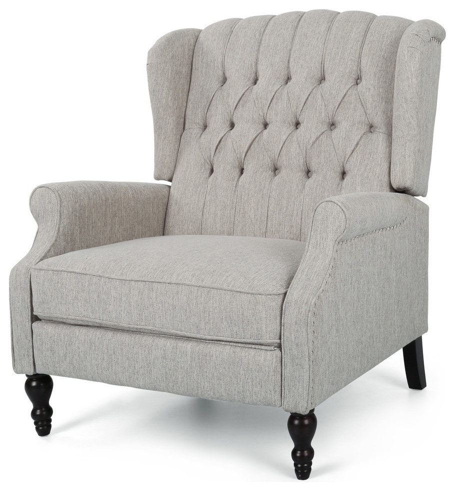 Salome Oversized Tufted Fabric Push Back Recliner Traditional