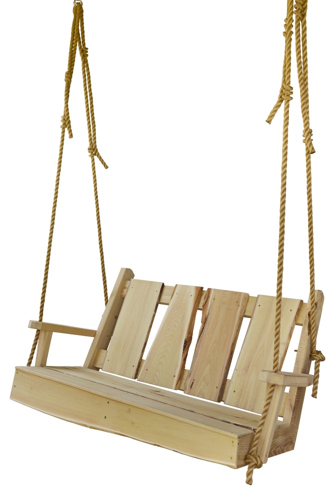4-Foot Swing Seat Unfinished Hardwood 