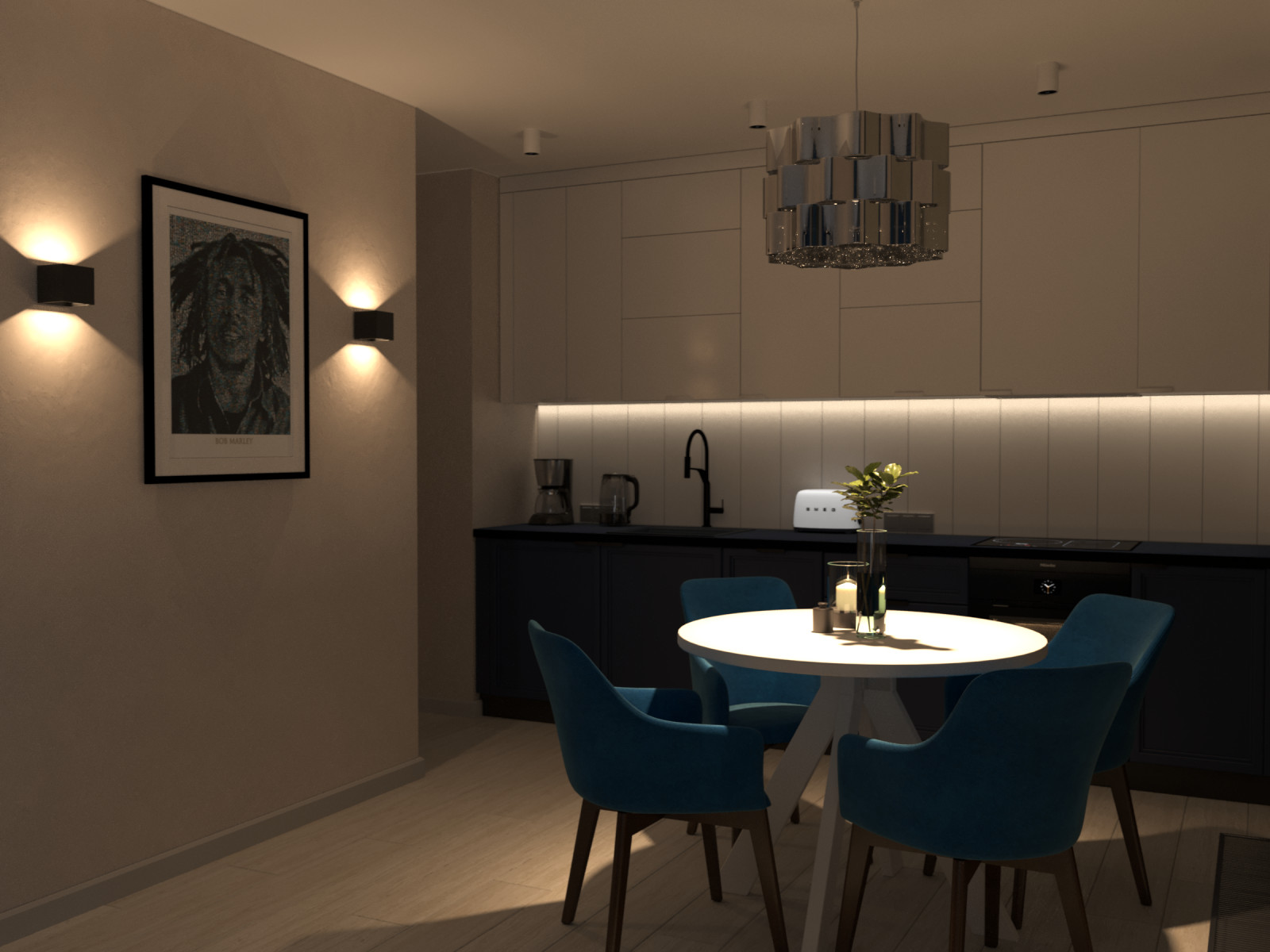 Квартира для холостяка (визуализации и коллажи)