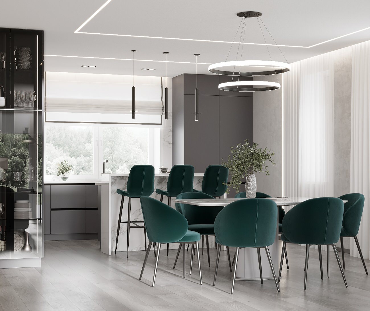 Дизайн интерьера дома, поселок Шершни