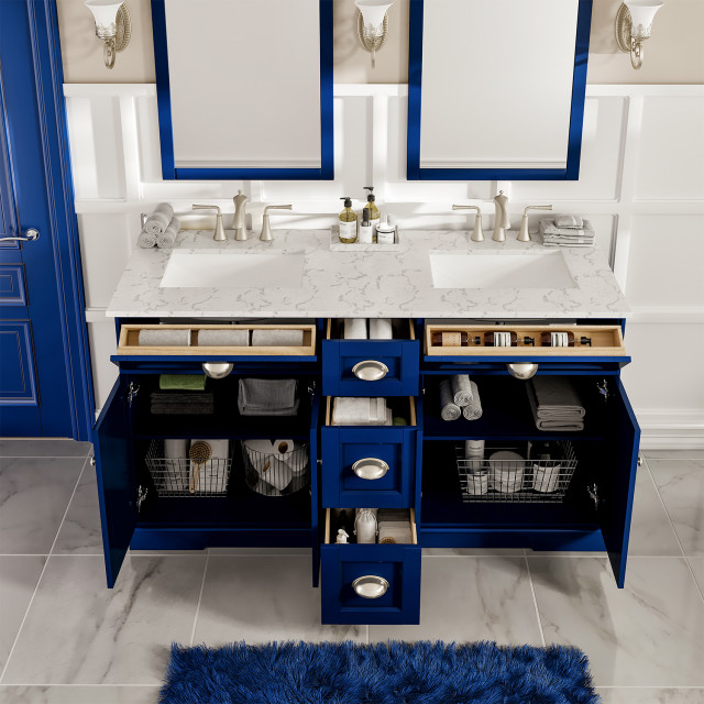 Eviva Epic Transitional Blue Bathroom Vanity - Transitional - Bathroom ...