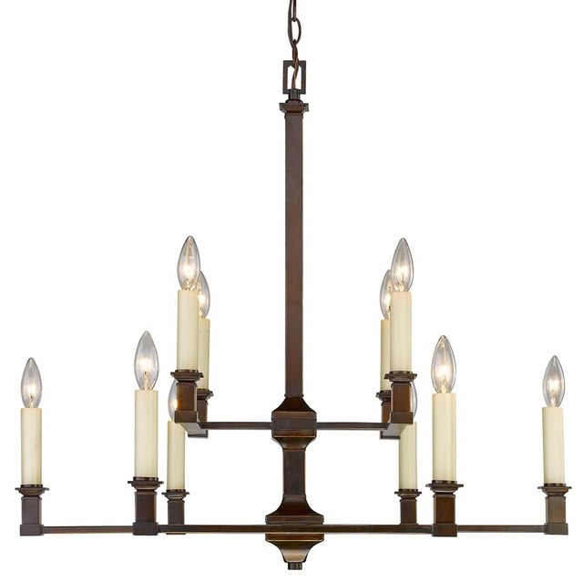Bradley 2 Tier 10 Light Chandelier Cordoban Bronze Chandeliers Bradley 2 Tier 10 Light Chandelier Cordoban Bronze