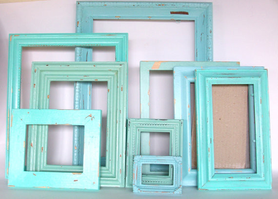 Beach-Themed Picture Frames, Robin's Egg Blue, by Dirt Road Decor contemporary-picture-frames