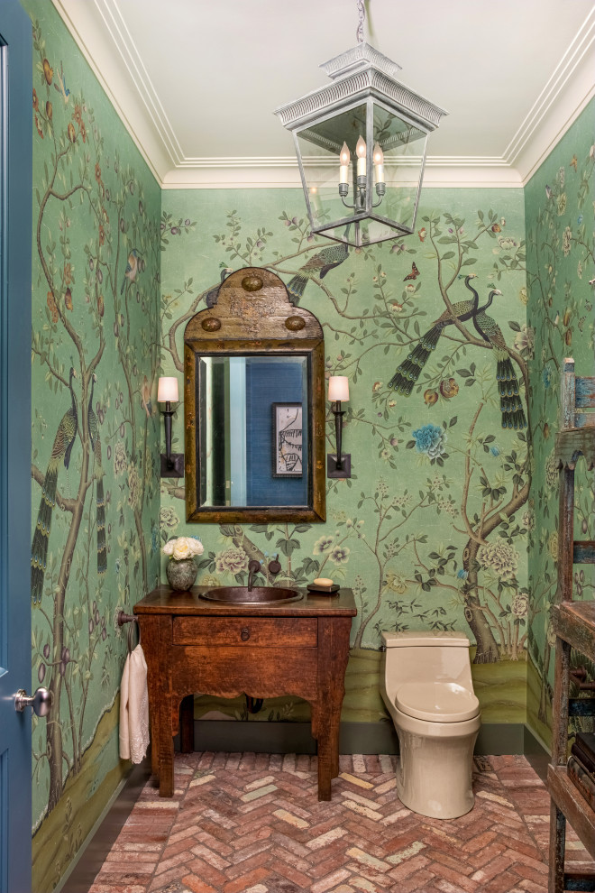 Design ideas for an eclectic powder room in New York.