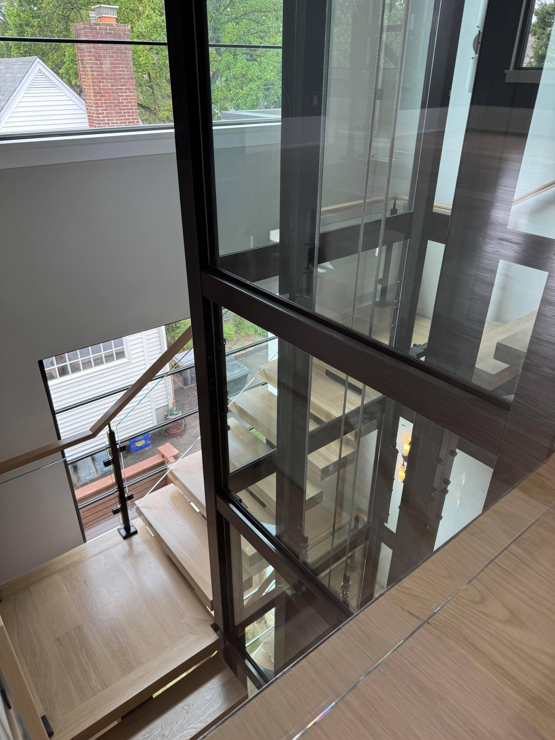 136_Modern Mono-Beam Encircling Glass Elevator, Bethesda, MD 20814