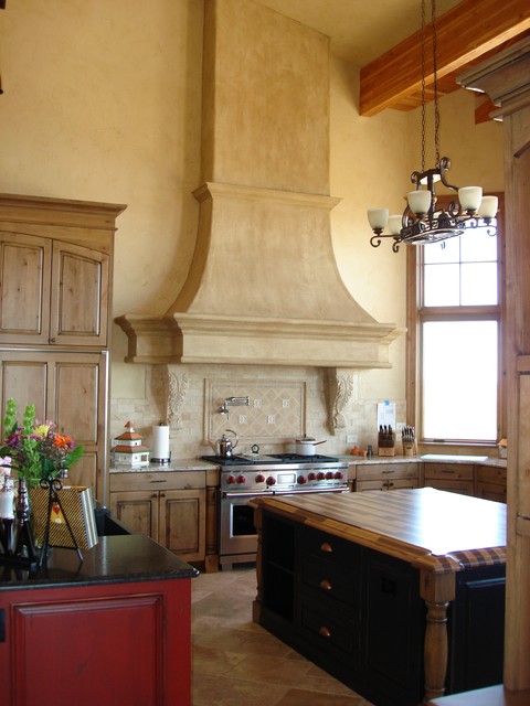 Kitchen High Ceiling Range Hood Detail Traditional Kitchen