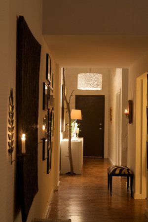 This is an example of a contemporary hallway in Raleigh.