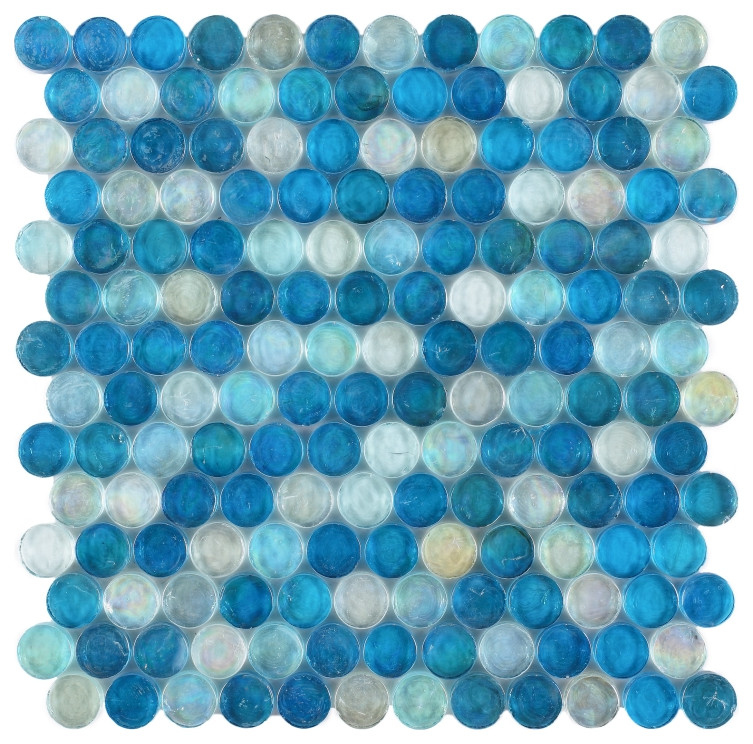 Series Malibu Malibu Ocean Penny 12.25x12.25 Pearl Drop Ineriors Mosaic ...