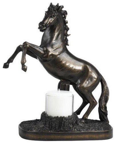 Horse Candle Holder in Antique Bronze Finish