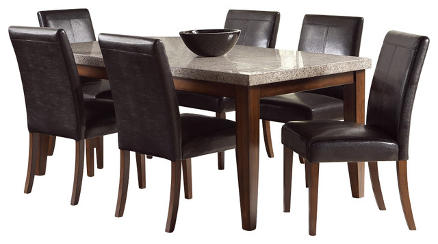 Steve Silver Clayton 7 Piece 78x42 Dining Room Set in Cherry