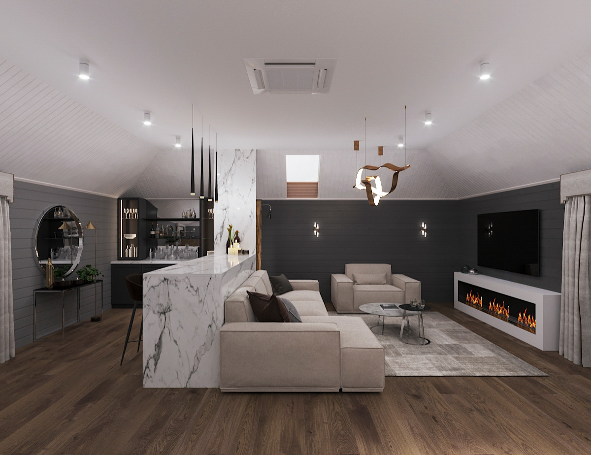 Гостиная в загородном доме