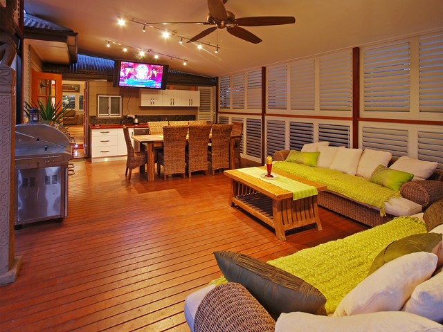 Exterior Aluminum Shutters tropical-terrace