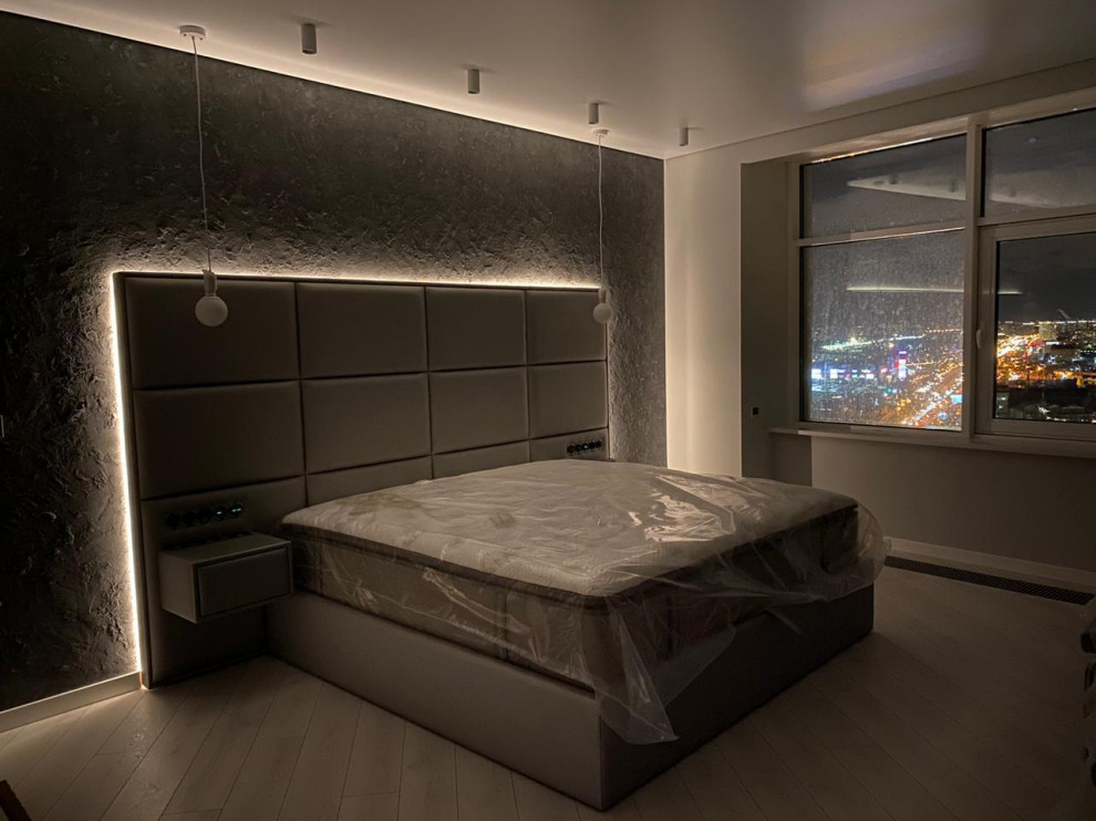 Мягкие стеновые панели в спальне