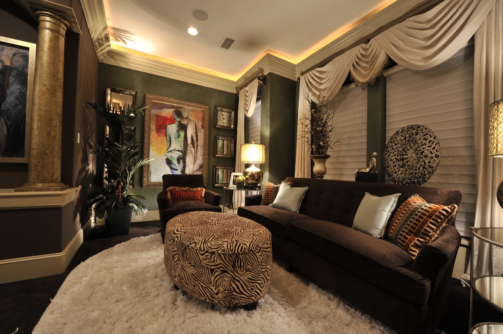 Inspiration for a transitional living room in Houston.