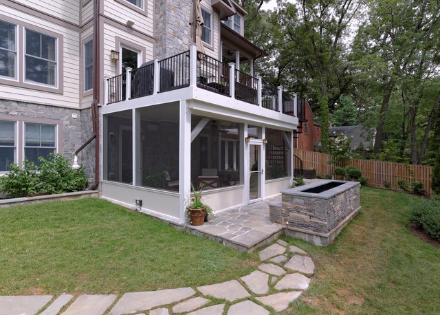 Arlington Deck with Screen Porch & Spiral Staircase contemporary-terrace