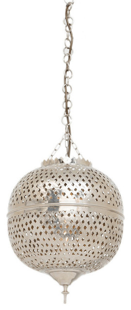 Eclat Brass and Nickel Moroccan Silver Pendant, 25 x 25 x 42cm