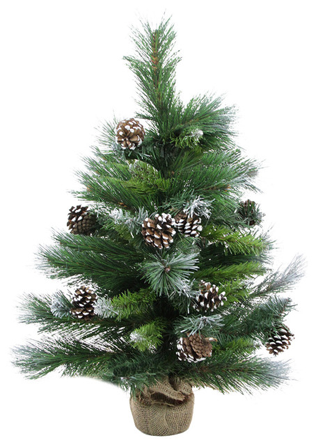 frosted glacier pine artificial christmas tree in burlap with pine cones 2 - Christmas Tree With Pine Cones frosted glacier pine artificial christmas tree in burlap with pine cones 2 - Christmas Tree With Pine Cones