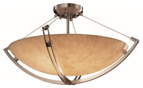 Justice Design 5 5000 Crossbar 24 Led Bowl Semi Flush Mount